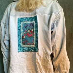 stunning custom floral jean jacket